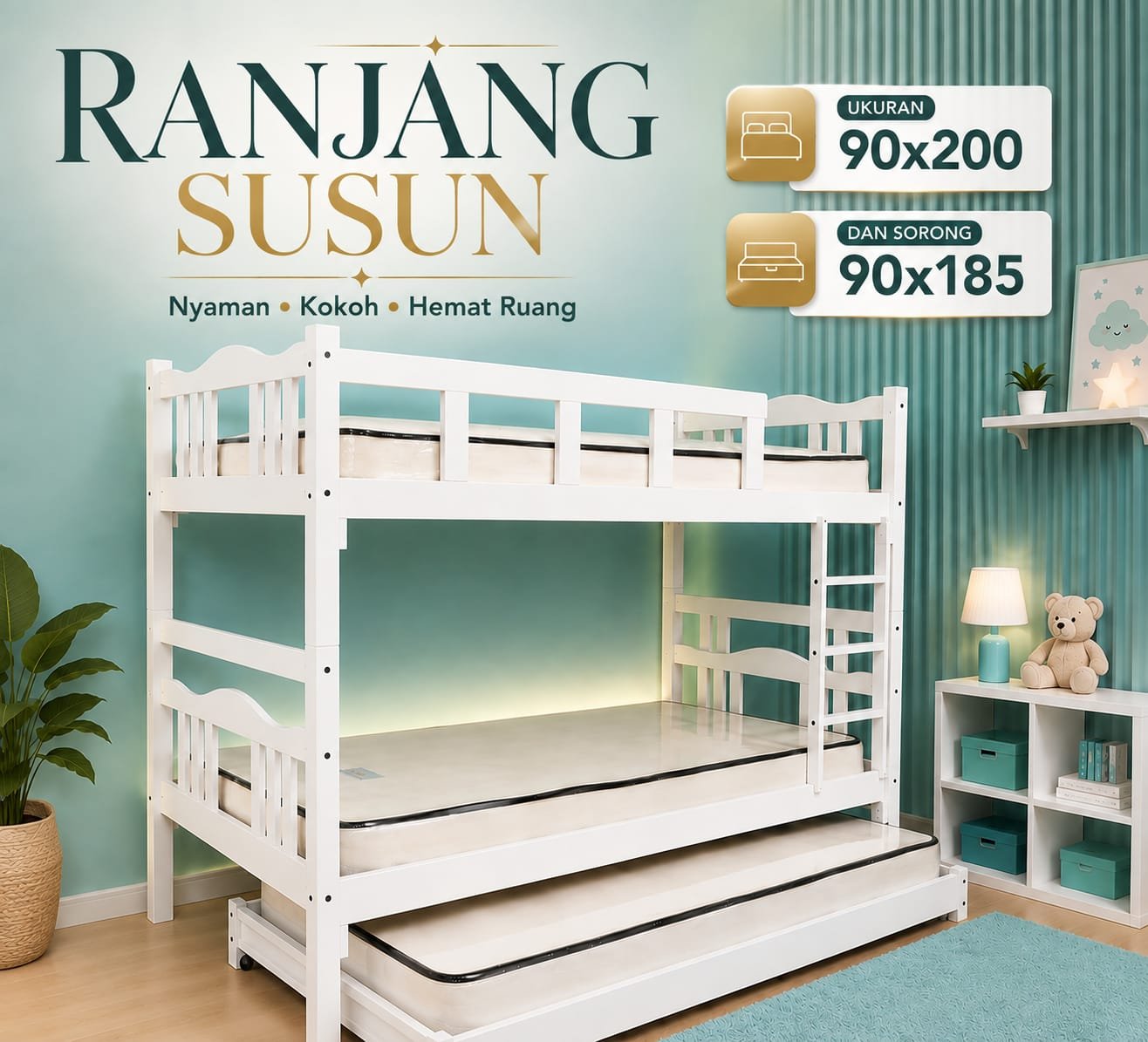 Tempat Tidur Tingkat Kayu Furnitologi