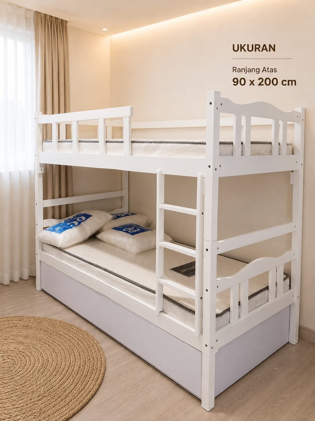 Furniture tempat tidur kayu premium
